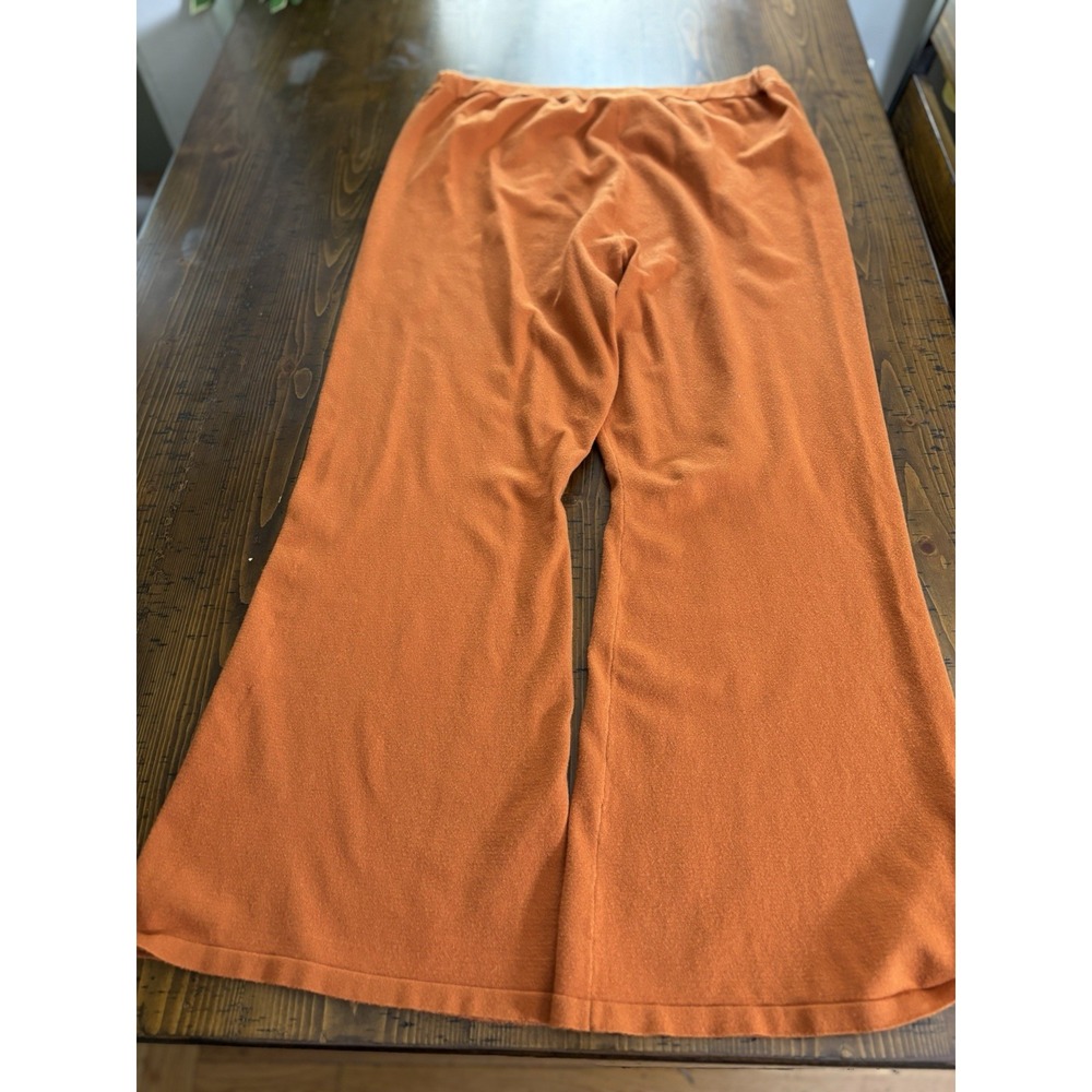 WynneLayers 1X Orange Wide Leg Pants Soft Cozy Autumn Fall Boho Lounge - Picture 2 of 8